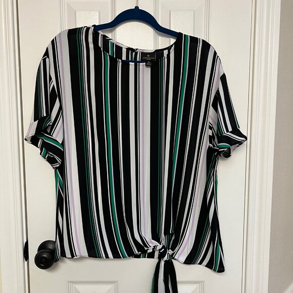Worthington Striped Shirt Size Petite Large - Picture 1 of 5